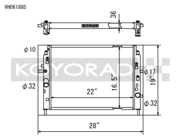 Koyo 06-13 Mazda MX-5 Miata (MT) Radiator - Bull Strap