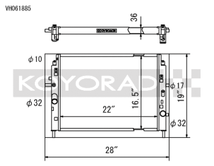 Koyo 06-13 Mazda MX-5 Miata (MT) Radiator - Bull Strap