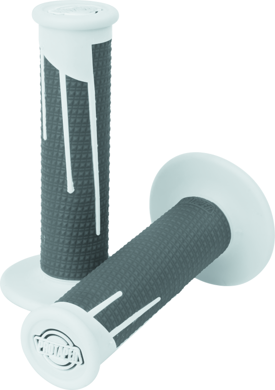 ProTaper Full Diamond Clamp-On Grips - White/Dark Gray - Bull Strap