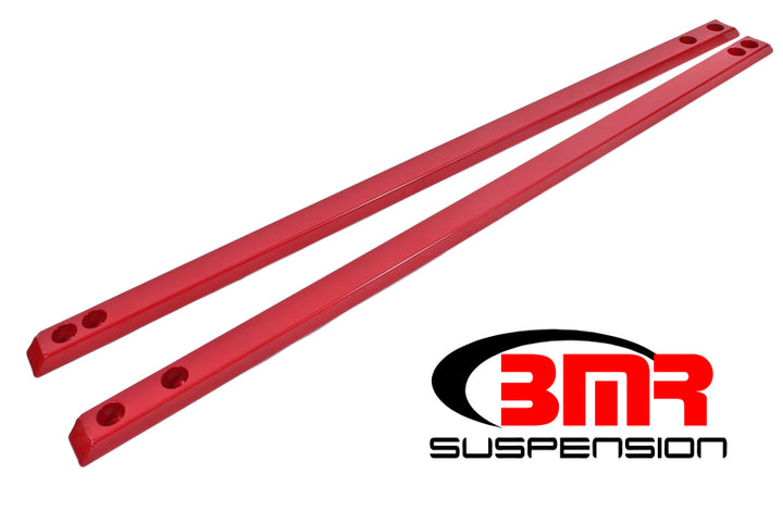 BMR 15-17 S550 Mustang Super Low Profile Chassis Jacking Rails - Red - Bull Strap