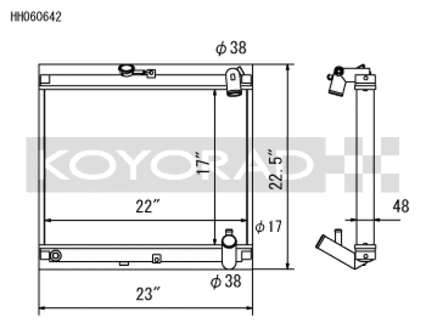 Koyo 86-88 Mazda RX-7 FC NA/Turbo (MT) Radiator - Bull Strap