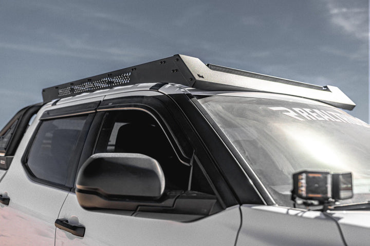 Go Rhino 22-23 Toyota Tundra CrewMax Ceros Low Profile Roof Rack - Tex. Blk - Bull Strap