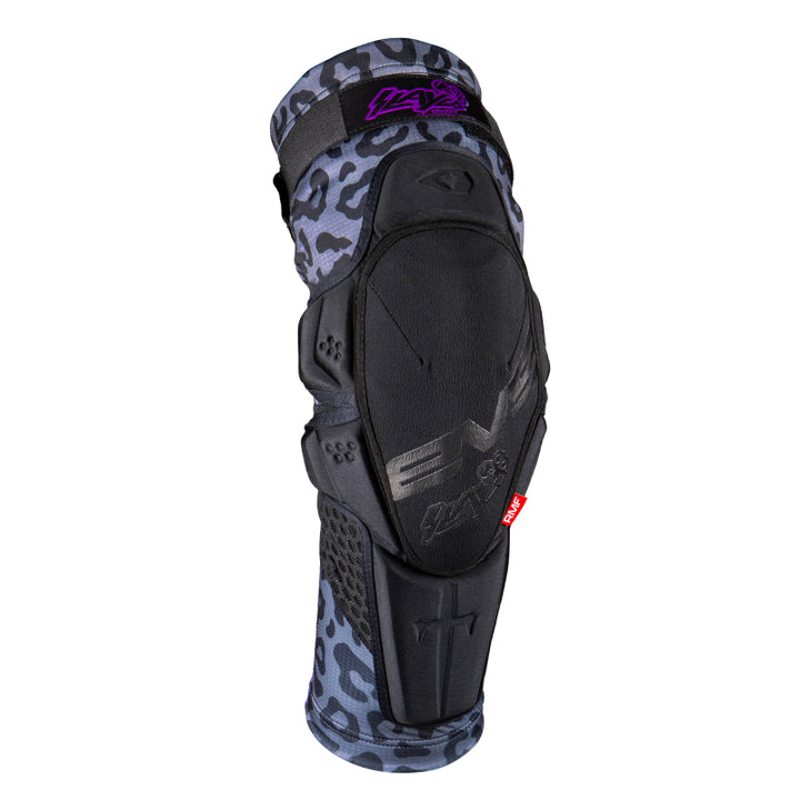 EVS Slayco96 Knee Guard Pair Ghost/Leopard - 2XL - Bull Strap