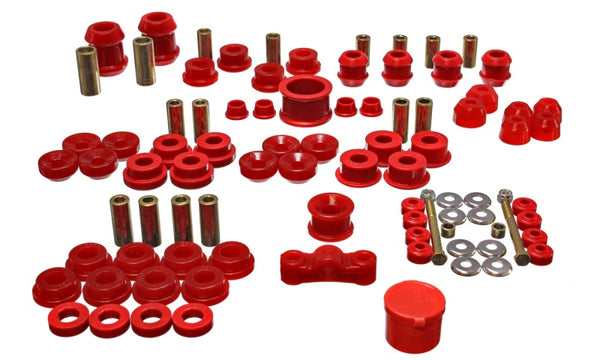 Energy Suspension 94-01 Acura Integra (except Type R) Red Hyper-Flex Master Bushing Set - Bull Strap