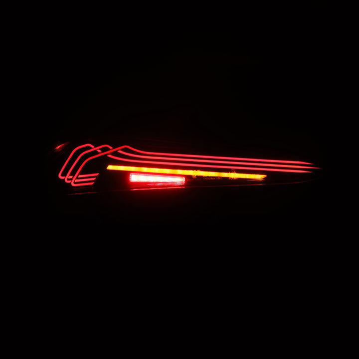 AlphaRex 20-24 Toyota Supra LUXX-Series Laser Style LED Tail Lights Black - Bull Strap