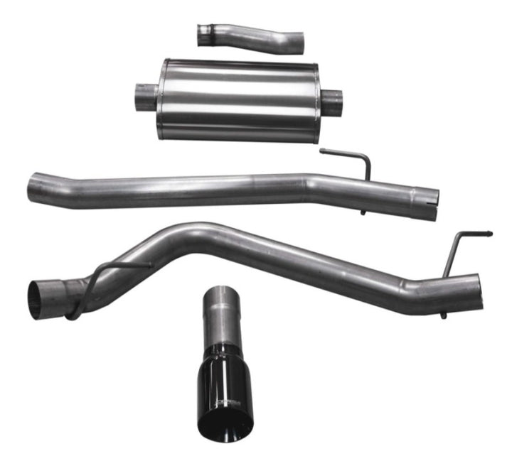 Corsa 20-25 Jeep Gladiator JT 3.6L Single Side Exit Cat-Back Exhaust System w/ Single 4in Black Tip - Bull Strap