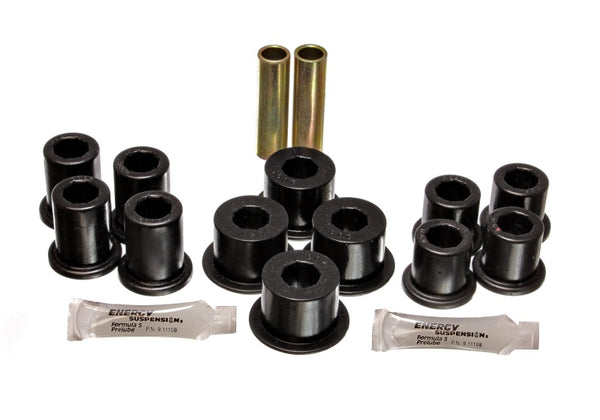 Energy Suspension 89-94 Toyota Pick Up 2WD (Exc T-100/Tundra) Black Rear Leaf Spring Bushing Set - Bull Strap