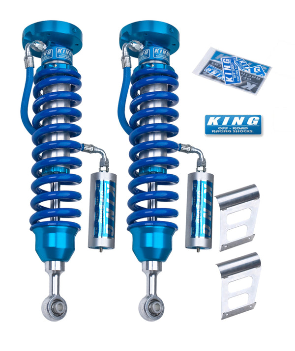 King Shocks 2007+ Toyota Tundra 2.5 Dia Front Coilover w/Remote Reservoir (Pair) - Bull Strap