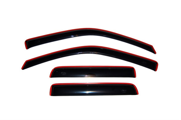 AVS 04-12 Chevy Colorado Crew Cab Ventvisor In-Channel Front & Rear Window Deflectors 4pc - Smoke - Bull Strap
