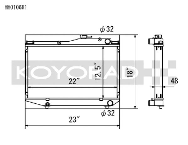 Koyo 84-87 Toyota Corolla GT-S 1.6L 4AGE AE86 Radiator - Bull Strap