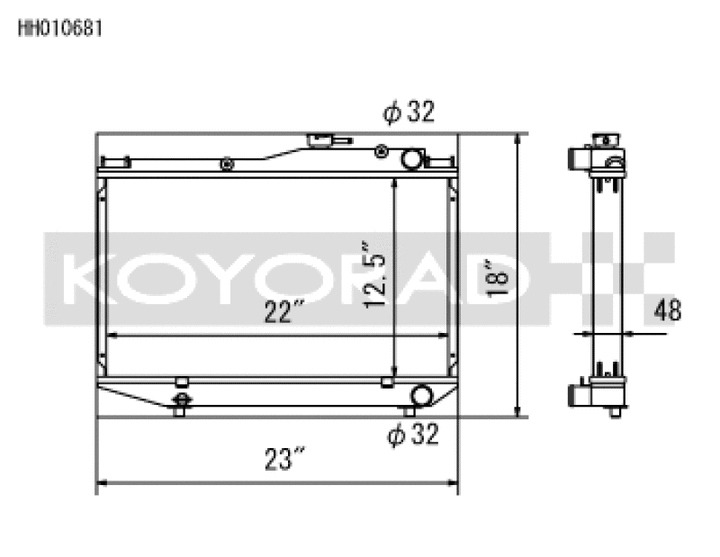 Koyo 84-87 Toyota Corolla GT-S 1.6L 4AGE AE86 Radiator - Bull Strap