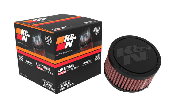 K&N Universal Clamp-On Air Filter 2.25in Flange ID 3.5in OD 2in Height - Bull Strap