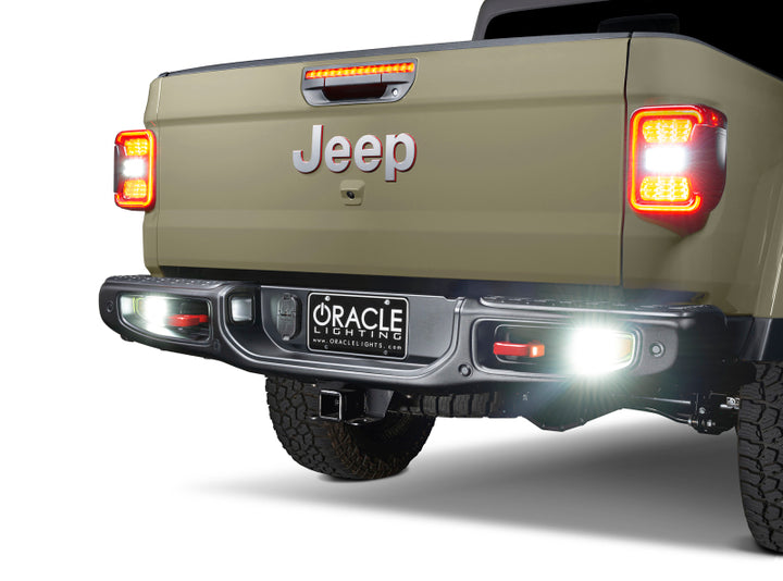 Oracle Jeep Gladiator JT Rear Bumper LED Reverse Lights w/ Plug & Play Harness - 6000K - Bull Strap