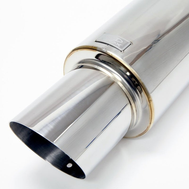 BLOX Racing 60.5mm Street Muffler - Angled Tip - Bull Strap