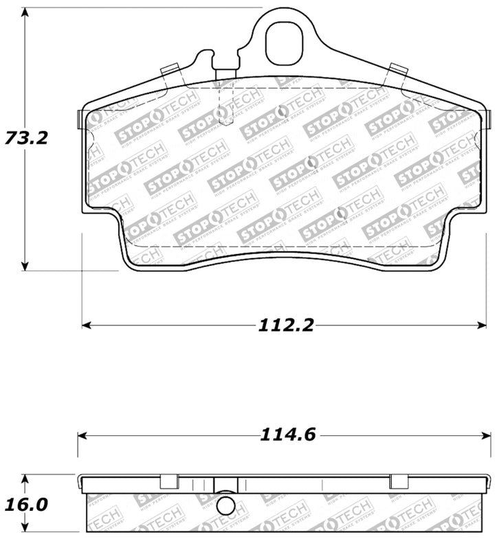 StopTech Performance 97-04 Porsche Boxster / 00-08 Boxster S / 98-08 911 Rear Brake Pads - Bull Strap