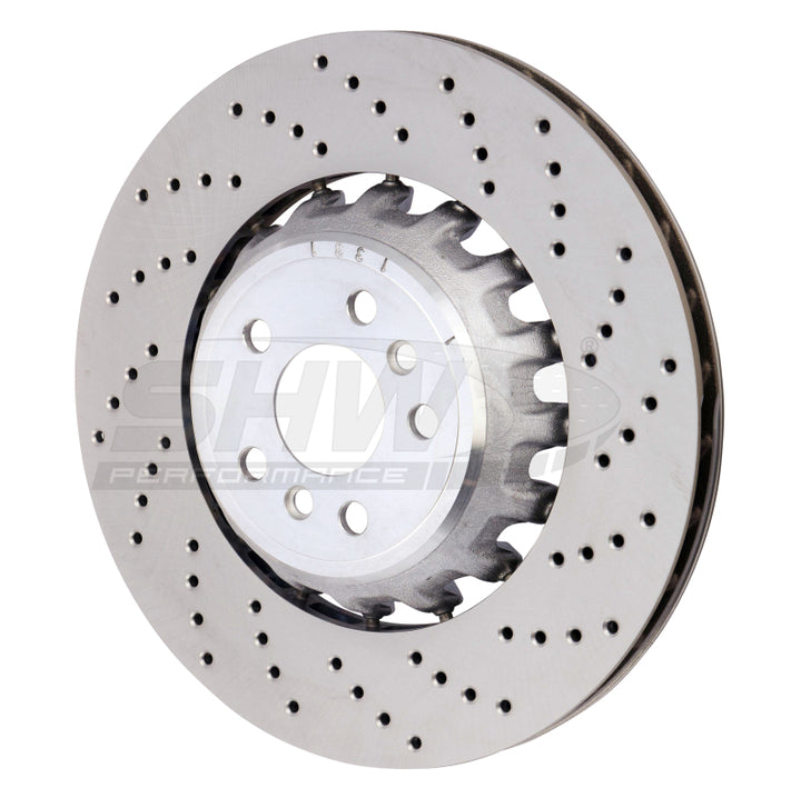 SHW 2020 BMW X5 M 4.4L Right Rear Cross-Drilled Lightweight Brake Rotor (34208074286) - Bull Strap