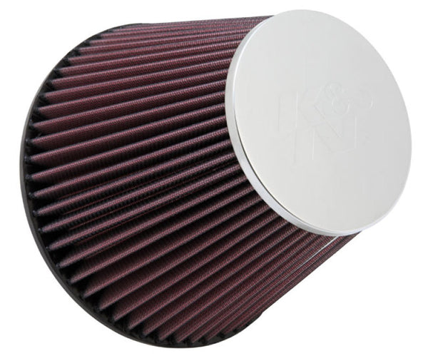 K&N Round Tapered Universal Air Filter 6in Flange ID x 7.5in Base OD x 4.5in Top OD x 6in H - Bull Strap