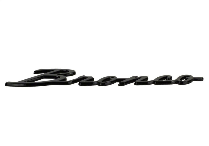 Ford Racing 21-24 Bronco Classic Script Fender Badge Kit - Gloss Black - Bull Strap