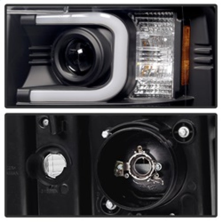 Spyder Chevy Silverado 2014-16 2500 HD Projector Headlights Light Bar DRL Blk PRO-YD-CSHD14-LBDRL-BK - Bull Strap