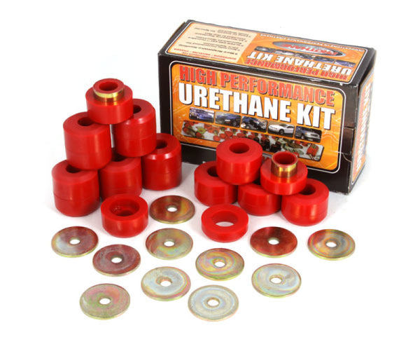 Rugged Ridge Body Mount Kit Red 22 Pieces 97-06 TJ - Bull Strap