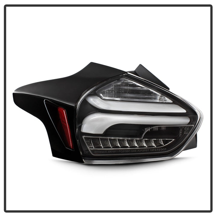 Spyder 15-17 Ford Focus Hatchback LED Tail Lights w/Indicator/Reverse - Black (ALT-YD-FF155D-LED-BK) - Bull Strap