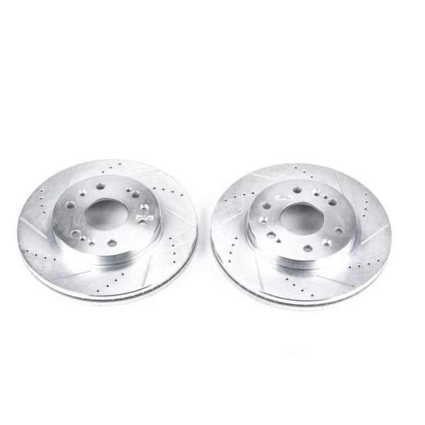 Power Stop 05-18 Chevrolet Silverado 1500 Front Evolution Drilled & Slotted Rotors - Pair - Bull Strap
