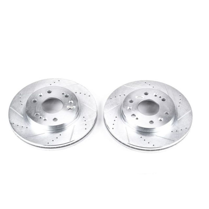 Power Stop 05-18 Chevrolet Silverado 1500 Front Evolution Drilled & Slotted Rotors - Pair - Bull Strap