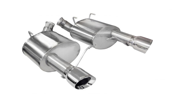 Corsa 2011-2014 Ford Mustang GT/Boss 302 5.0L V8 Polished Sport Axle-Back Exhaust - Bull Strap