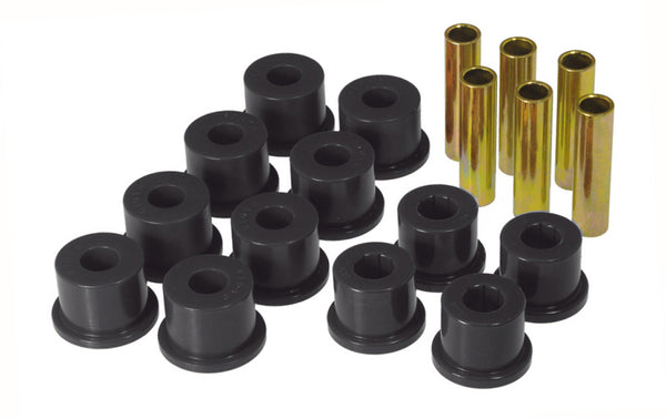 Prothane GM Rear Spring & Shackle Bushings (w/ 1.5in OD Frame Shackle Bush) - Black - Bull Strap