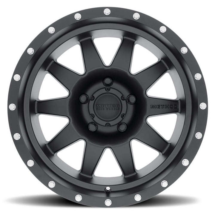 Method MR301 The Standard 15x7 -6mm Offset 5x4.5 83mm CB Matte Black Wheel - Bull Strap
