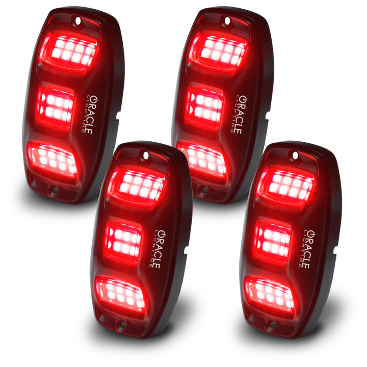 Oracle Underbody  RGB+W Wheel Well Rock Light Kit - 4 PCS - ColorSHIFT - Bull Strap
