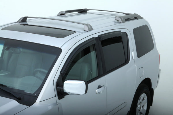AVS 04-15 Nissan Armada Ventvisor Outside Mount Window Deflectors 4pc - Smoke - Bull Strap