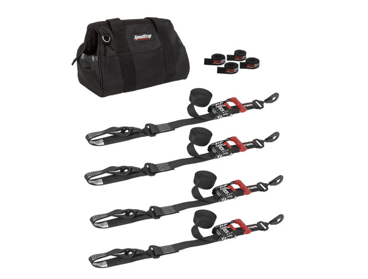 SpeedStrap 1 1/2In UTV Tie-Down Kit - Black - Bull Strap