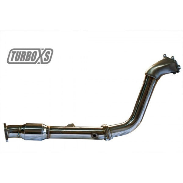 Turbo XS 02-07 WRX-STi / 04-08 Forester XT High Flow Catted Downpipe - Bull Strap