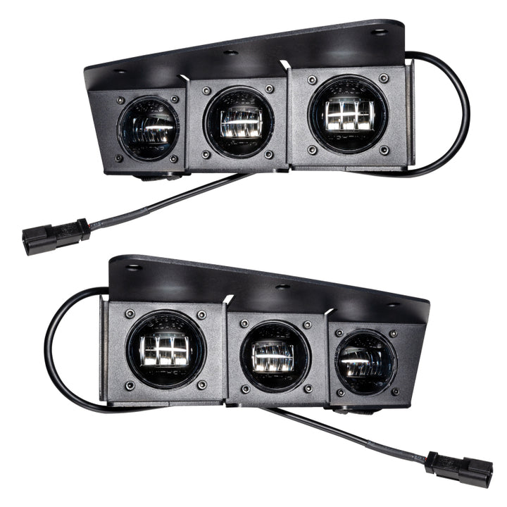 ORACLE Lighting 21-22 Ford Bronco Triple LED Fog Light Kit for Steel Bumper - White - Bull Strap