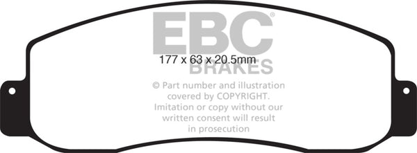 EBC 05-07 Ford F250 (inc Super Duty) 5.4 (2WD) Greenstuff Front Brake Pads - Bull Strap