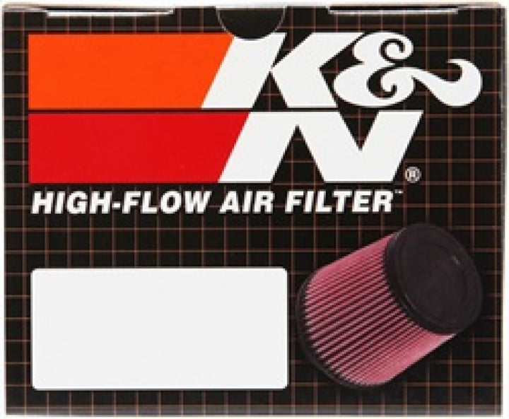 K&N Filter Universal Rubber Oval Straight 4.5in OL x 3.75in OW x 7in Height 20 Degree Angle - Bull Strap