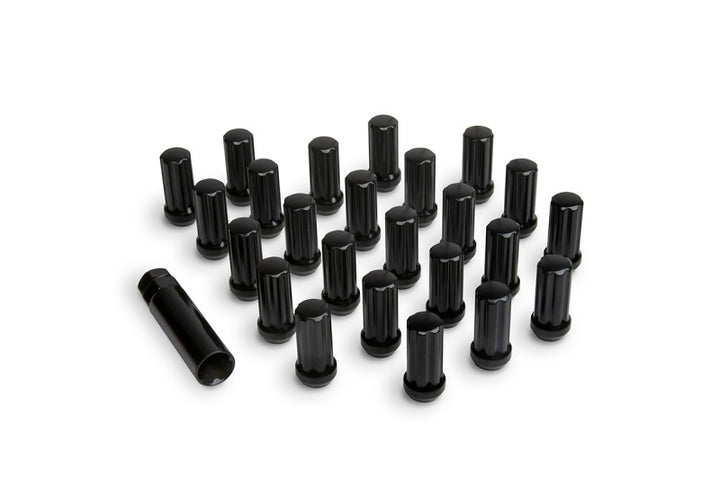 ICON Alloys Lug Nut Kit Black - 14x1.5 - 24 Lug Nuts w/ Key - Bull Strap