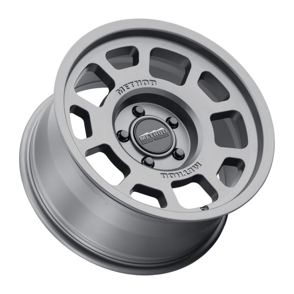 Method MR705 17x8.5 0mm Offset 5x5 71.5mm CB Titanium Wheel - Bull Strap