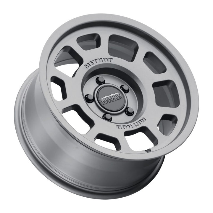 Method MR705 17x8.5 0mm Offset 5x5 71.5mm CB Titanium Wheel - Bull Strap