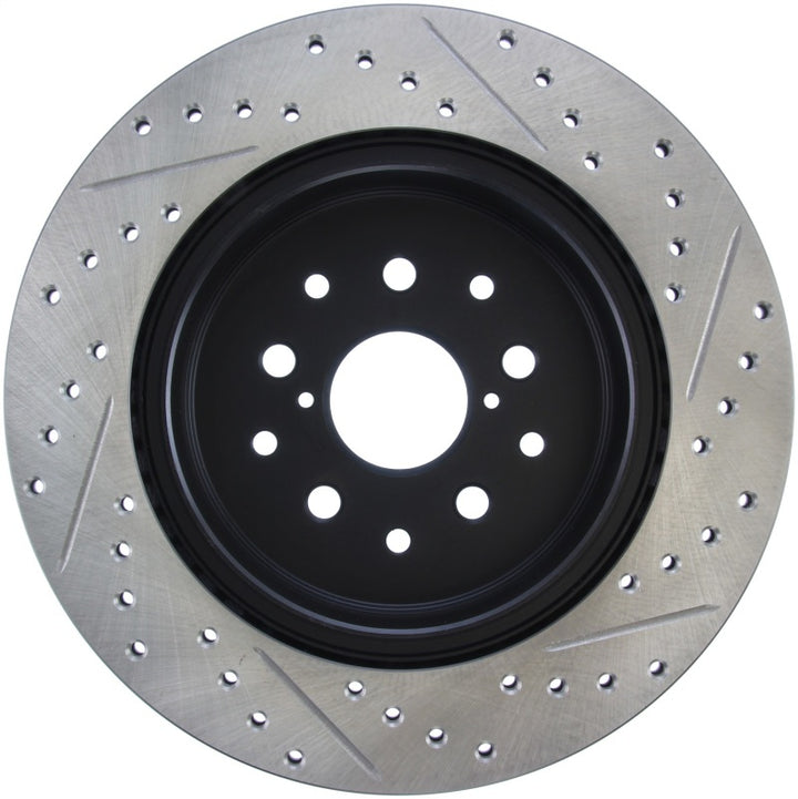 StopTech 5/93-98 Toyota Supra Right Rear Slotted & Drilled Rotor - Bull Strap