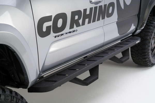 Go Rhino 99-16 Ford F-250/F-350 RB10 Complete Kit w/RB10 + Brkts + 2 RB10 Drop Steps - Bull Strap