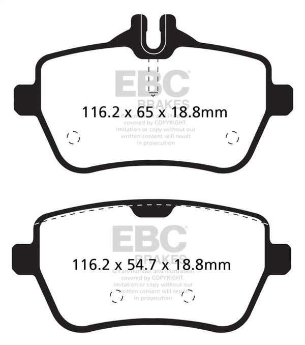 EBC 14+ Mercedes-Benz S550 4.7 Twin Turbo Redstuff Rear Brake Pads - Bull Strap