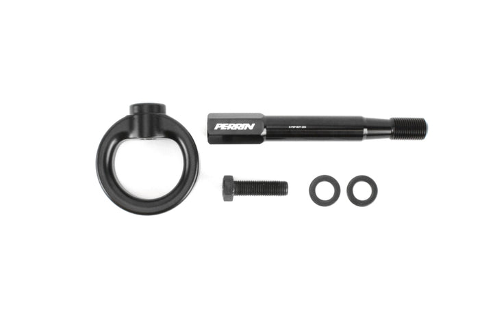 PERRIN 18-21 Subaru WRX & STI / 13-25 BRZ / 17-20 Toyota 86 Tow Hook Kit (Front) - Flat Black - Bull Strap