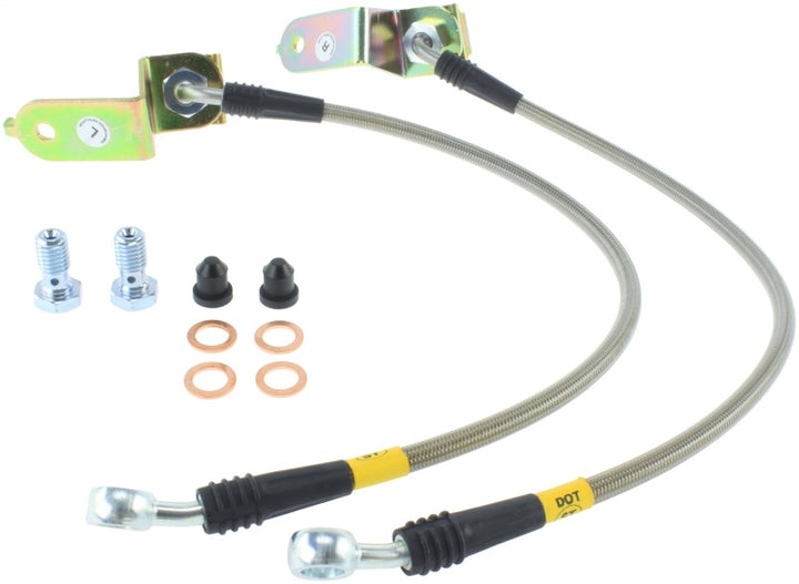 StopTech 05 Chrysler 300C 5.7L V8 w/ Vented Rear Disc Stainless Steel Rear Brake Lines - Bull Strap