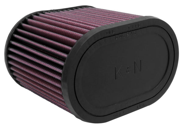 K&N Universal Oval Clamp-On Air Filter 2-3/4in Flange 6-1/4in Length 4in Width 5in Height - Bull Strap