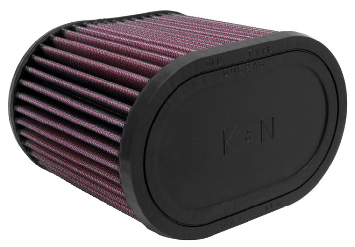 K&N Universal Oval Clamp-On Air Filter 2-3/4in Flange 6-1/4in Length 4in Width 5in Height - Bull Strap