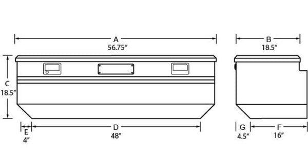 Tradesman Aluminum Flush Mount Truck Tool Box (56in.) - Black - Bull Strap