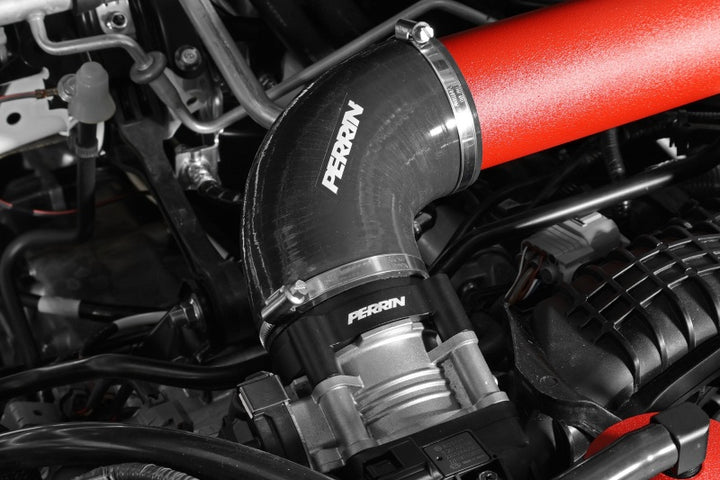 PERRIN 22-25 Subaru WRX Front Mount Intercooler Kit (Red Tubes & Silver Core) - Bull Strap