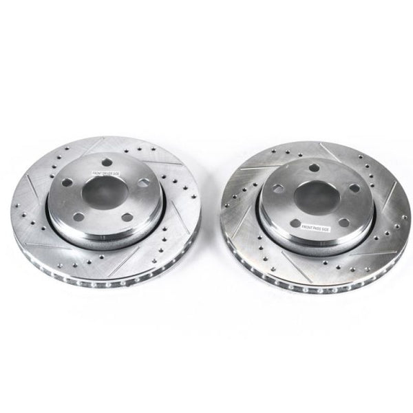 Power Stop 07-17 Jeep Wrangler Front Evolution Drilled & Slotted Rotors - Pair - Bull Strap